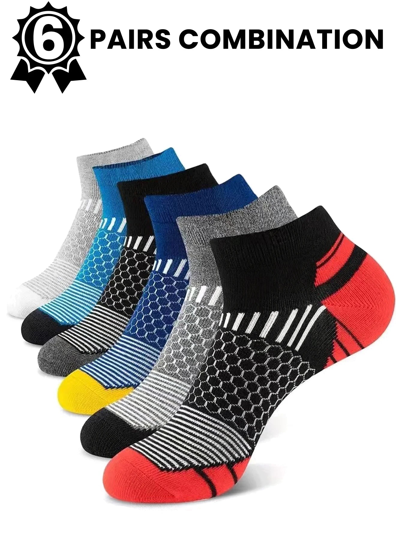 12Pairs High Qualit Athletic Socks Men's Ankle Socks Running Cyclling Waist Honeycomb Design And Firm Sports Leisure Socks Gifts from China