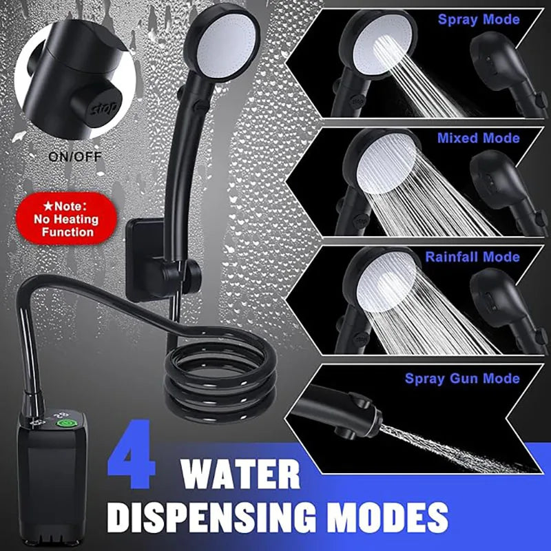 Rechargeable Portable Camping Shower with Intelligent LED Display and Shower Pump