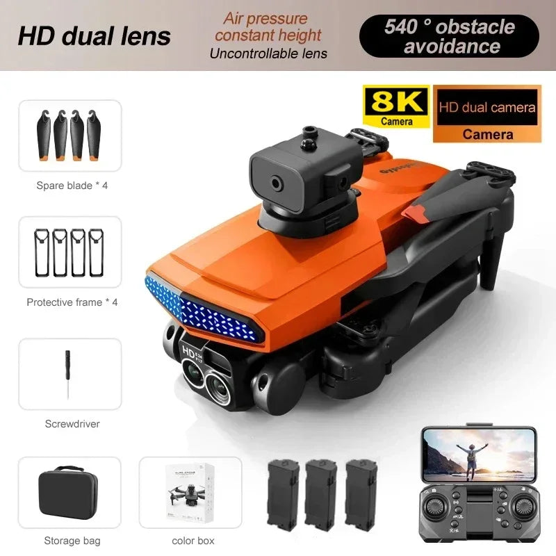 Professional 8K HD Dual Camera Drone with Optical Flow Localization Obstacle Avoidance