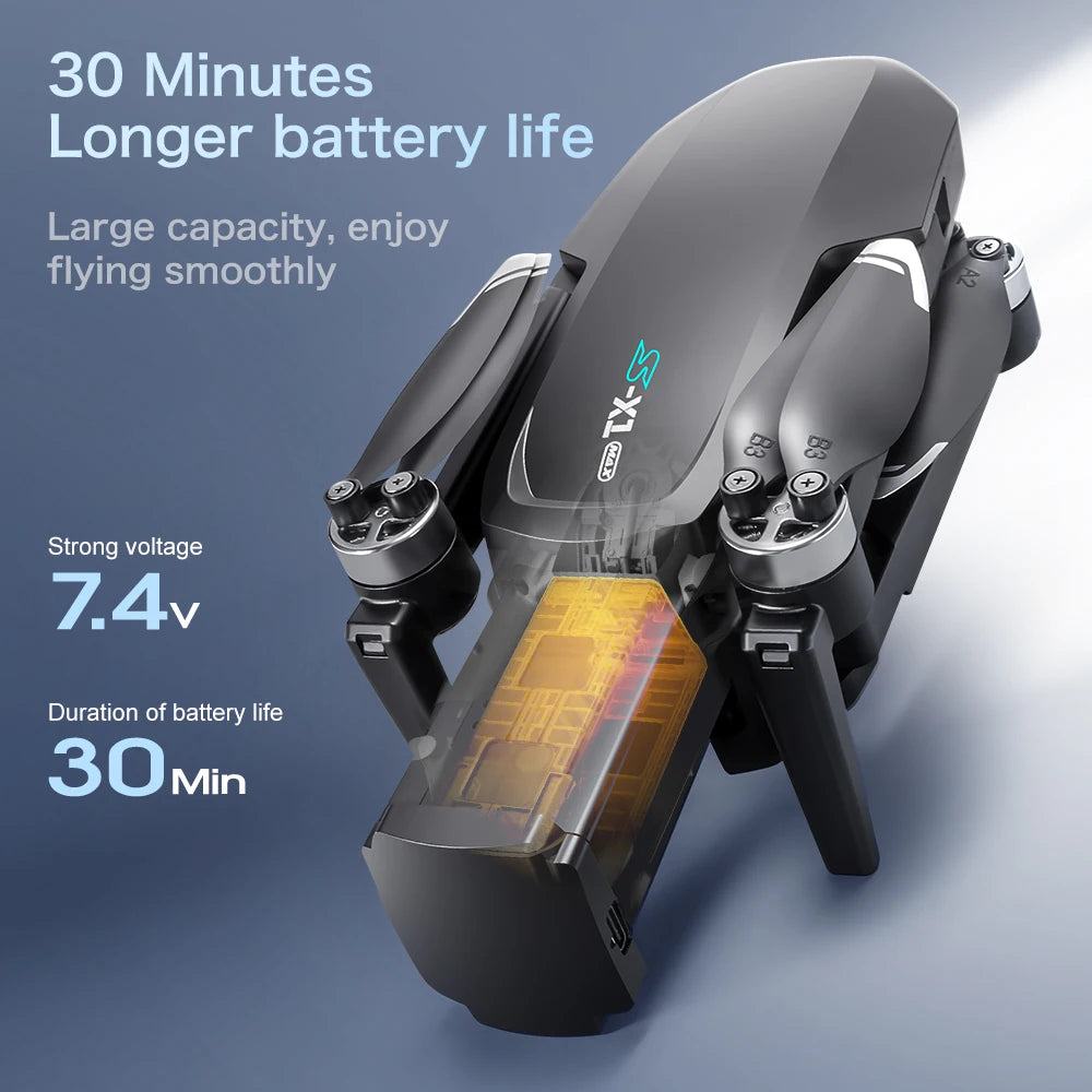 Original S-X1 GPS Drone 8KHD professional camera Three-axis gimbal WIFI UAV Obstacle Avoidance Folding Quadcopter Brushless Drone from China