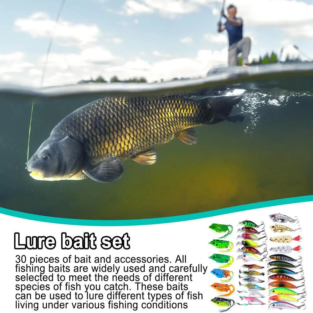Bass Fishing Set Fishing Gear And Equipment Fishing Lures Accessories Kit Realistic Fishing Lures For Bass Saltwater Bait Lure