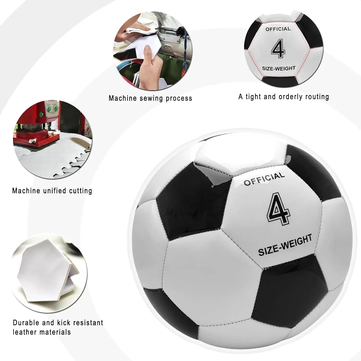 Soccer Balls Sizes 3-5 for All Ages, Training Indoor Outdoor Sports in Multiple Colors