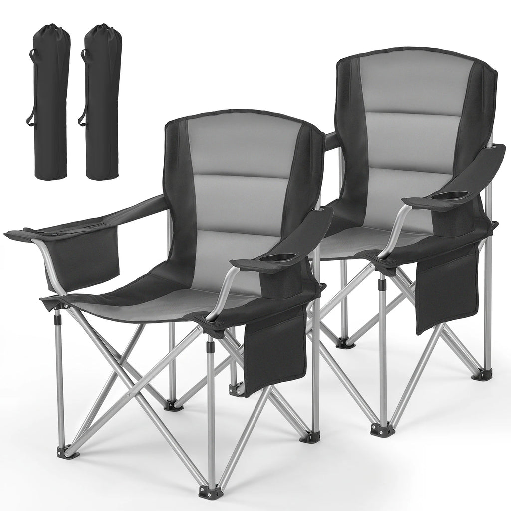 2Pack Heavy Duty Oversized Camping Folding Chairs