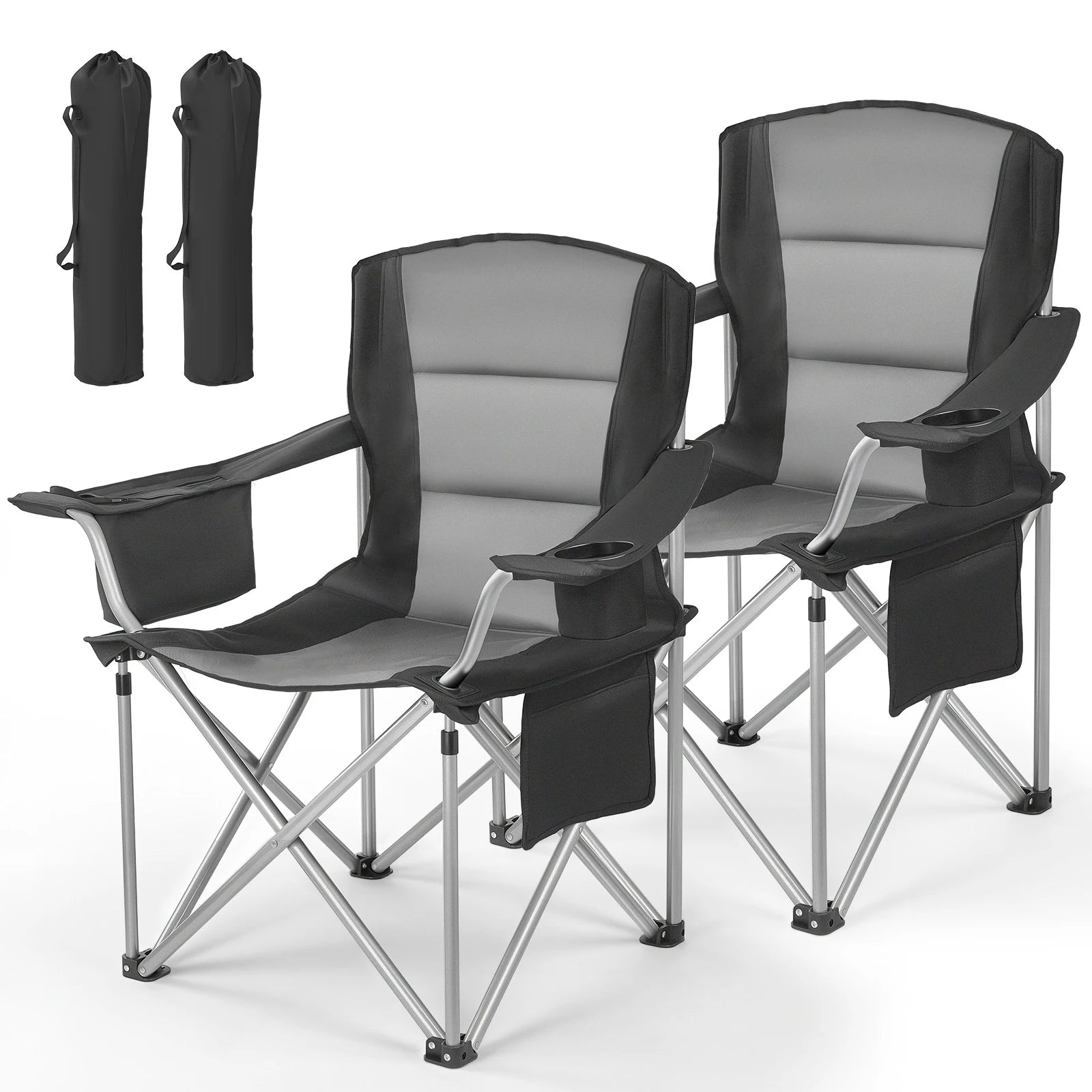 2Pack Heavy Duty Oversized Camping Folding Chairs