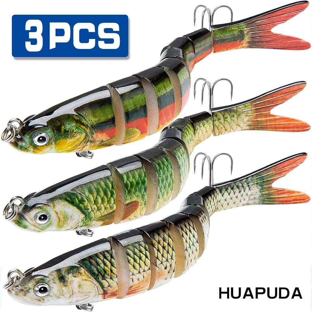 3 Pieces Realistic Freshwater and Saltwater Fishing Lures