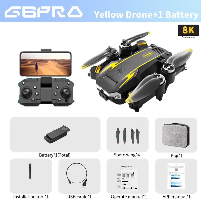 KBDFA G6 Drone 5G 8K HD Camera GPS Four-Sided Obstacle Avoidance RC Helicopter FPV WiFi Foldable Quadcopter Toy