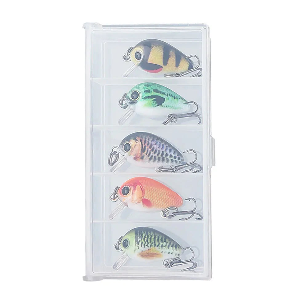 5pcs Mini Crankbait Fishing Lure 3cm 2g Floating Wobbler Artificial Hard Bait Fishing Bait for Trout Perch Bass