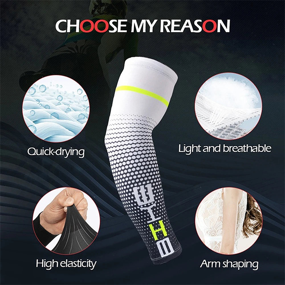 1 Pair Unisex Cycling Running Sports Sleeve Arm Cooling Sleeves UV Sun Protection Cuff Cover Protective Elastic Arm Sleeves New from China