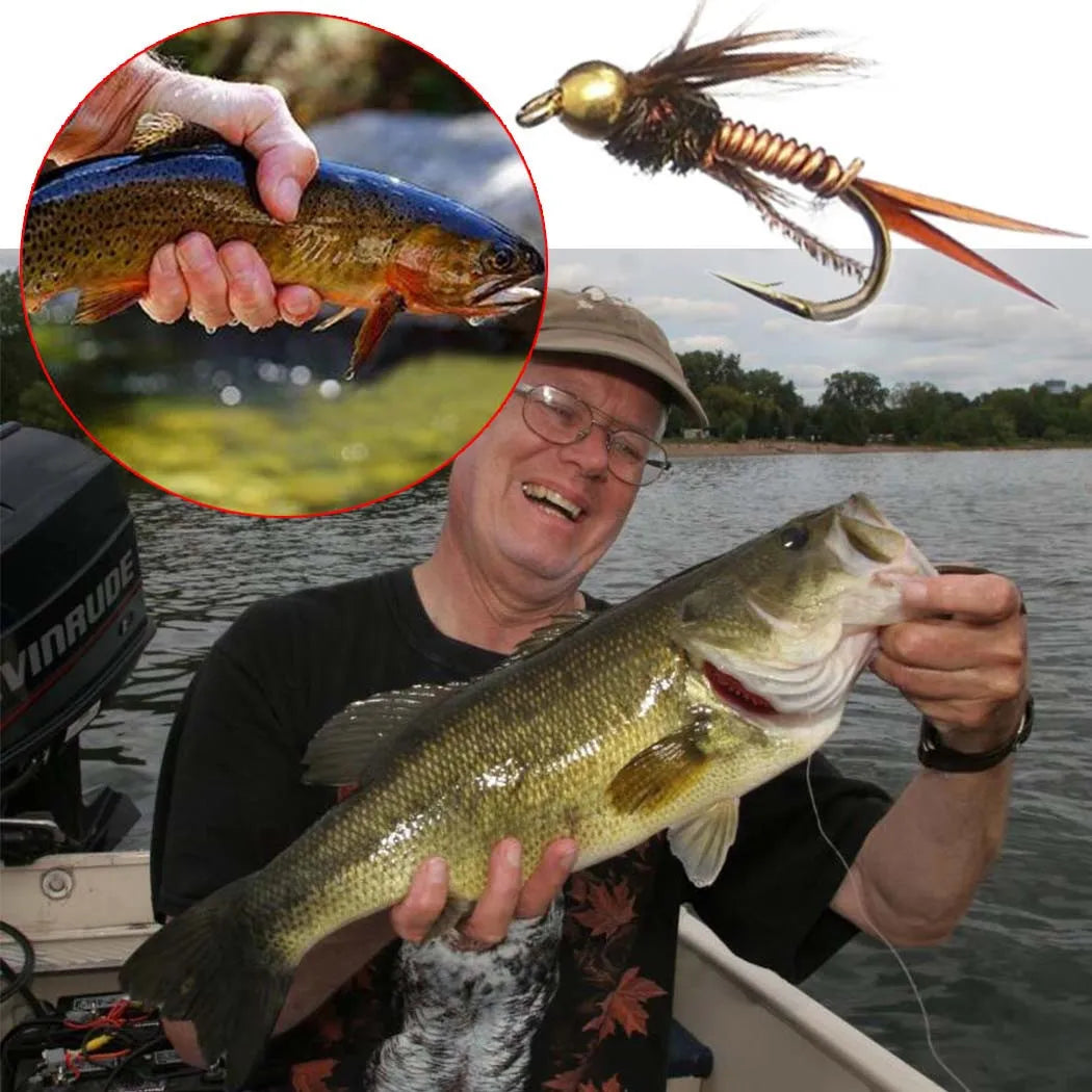 Trout Fly Fishing Flies Collection 32-112Pcs Flies Dry Wet Nymph Streamers Fly Assortment with Fly Box Flyfishing Fly Lures Kits from China
