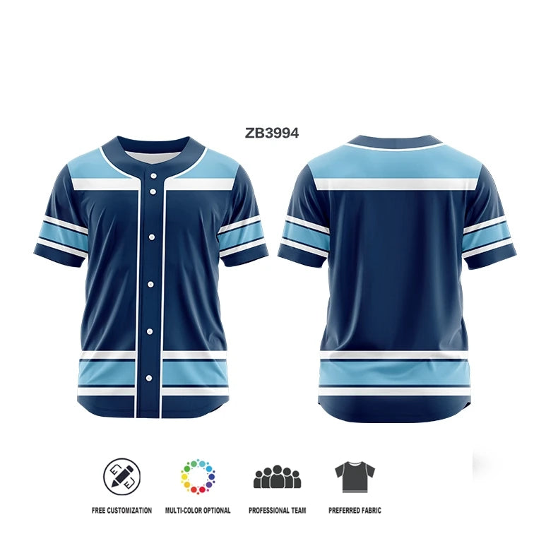 Custom Button Men Baseball Jersey Color Print Personal Team Name, Sponsor, Number