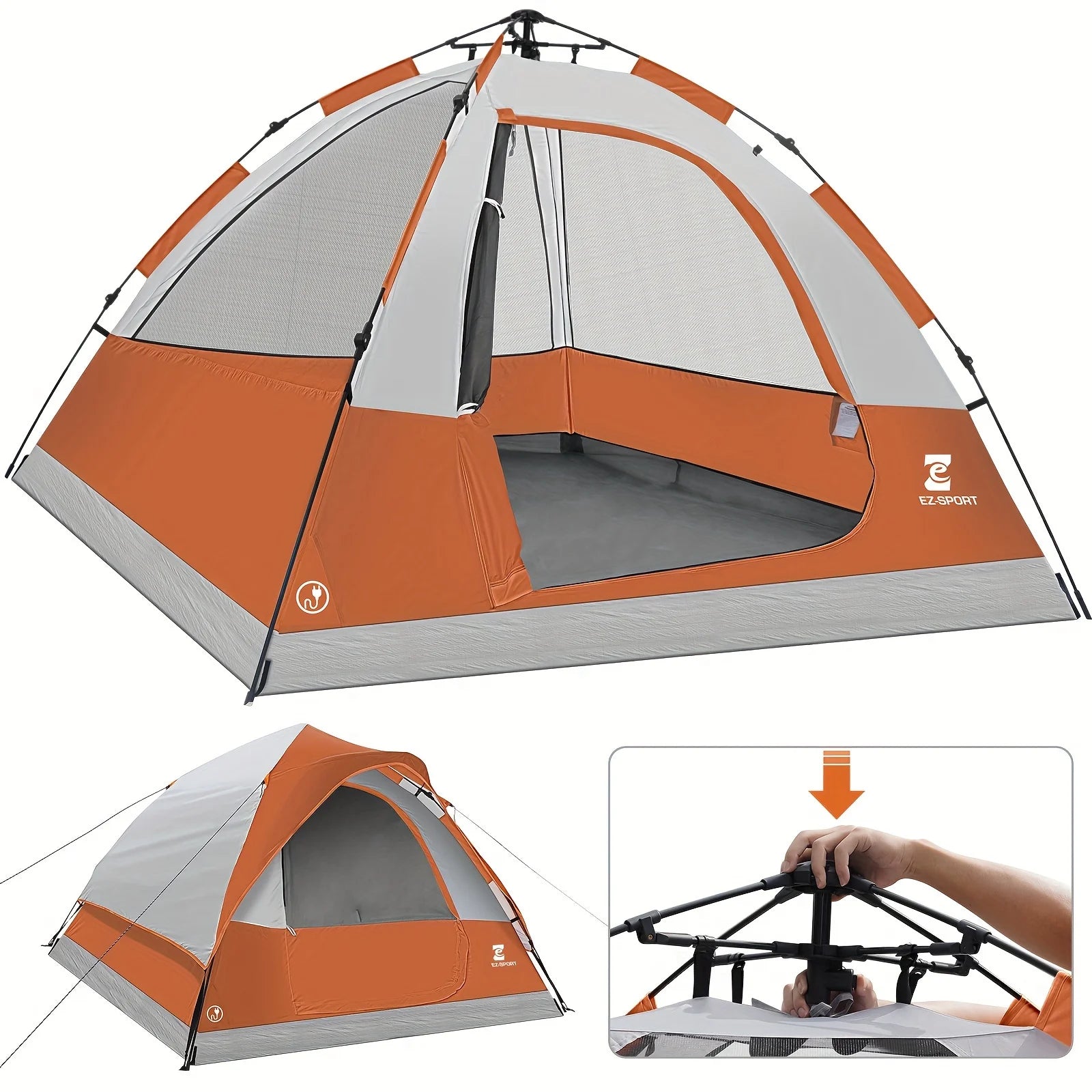 Waterproof Windproof Pop Up  3-4 Person Instant Easy Set Up Camping Tent with Removable Rain Fly