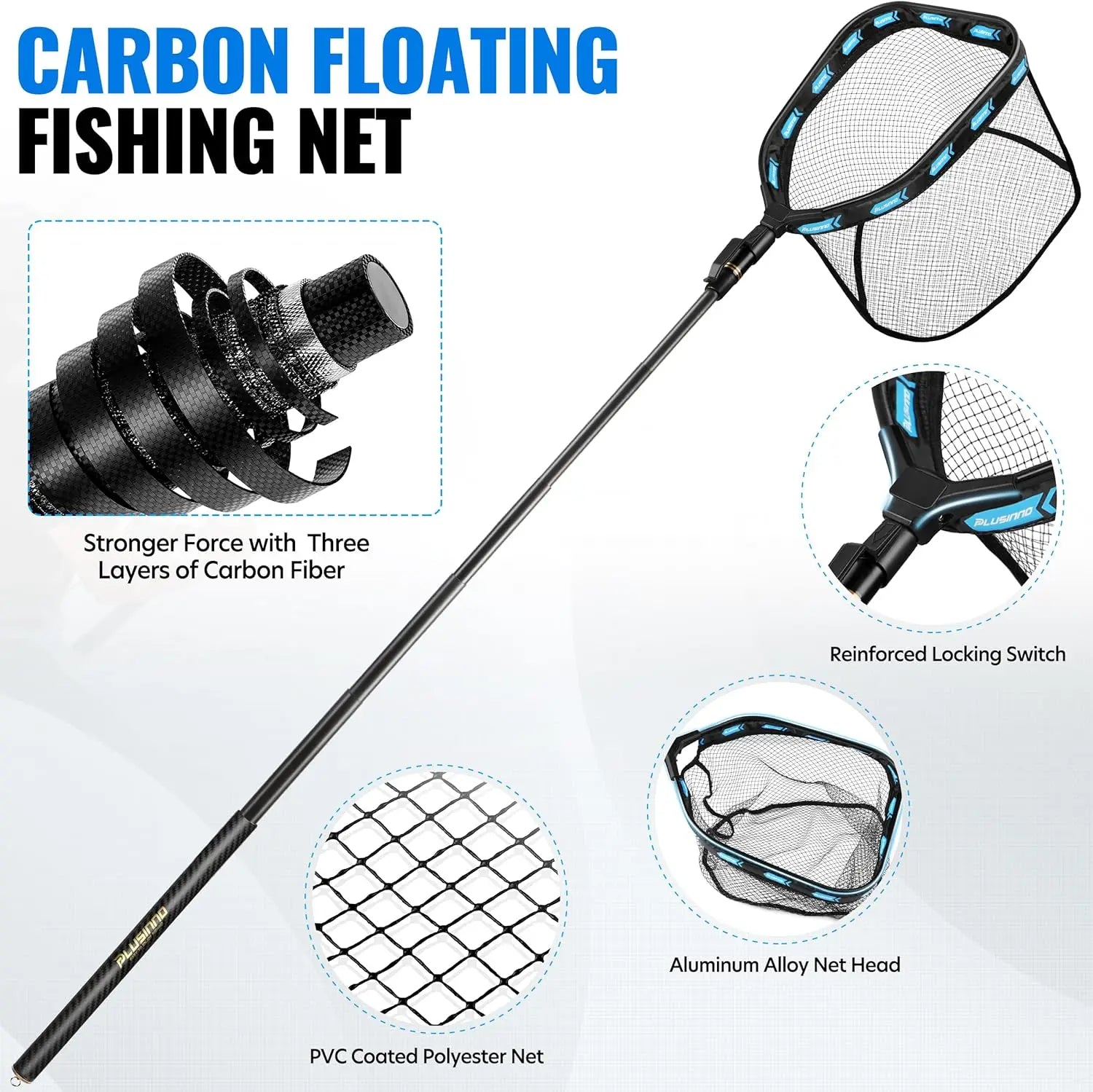 Ultralight Telescoping Carbon Fiber Fishing Net