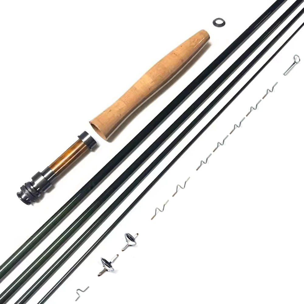 NooNRoo IM8 DIY Fly Fishing Rod Kit 9ft  Combo Kit Very Good Fast Action Fly Blank A Grade Cork Grip Combo 3wt 4wt 5wt 6wt from China
