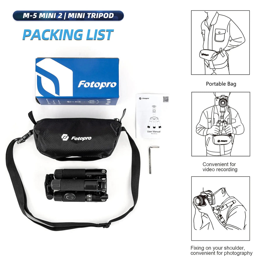 Mini Tripod Portable Aluminum Small Camera Tripod with Carrying Bag