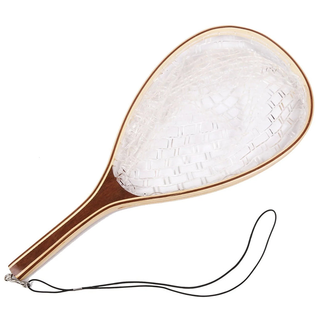Fly Fishing Landing Net With Wooden Handle Frame