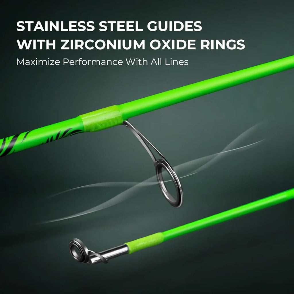 Dual-tip Fishing Rod & Reel Combo with IM6 Graphite, KastFlex Tech, Rubber Cork Handle, 11 Models