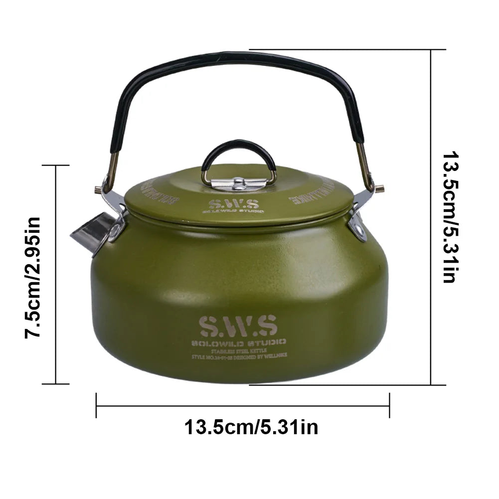 0.8L Portable Stainless Hiking Kettle
