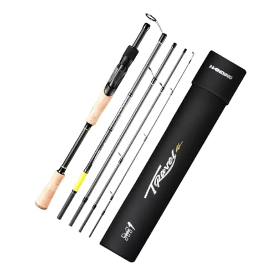 M1 Travel Fishing Rod 5 6 Piece Portable Spinning Casting Rod with Medium Medium Heavy Power Fast Action 30T+24T Carbon