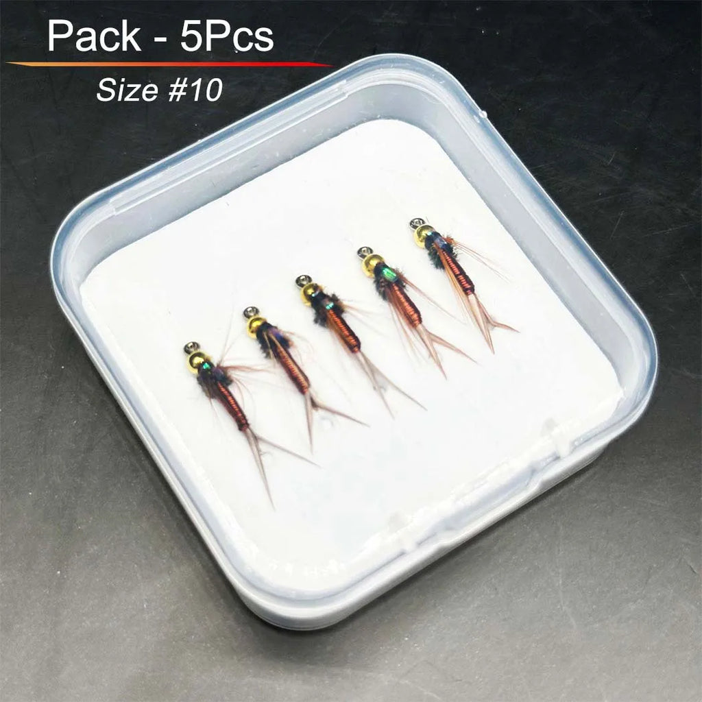 5/10Pcs Fly Fishing Lures Artificial Insect Bait Brasshead Prince Nymph Fresh Water Trout Salmon Pike Bass Wet Flie Bionics Fly from China