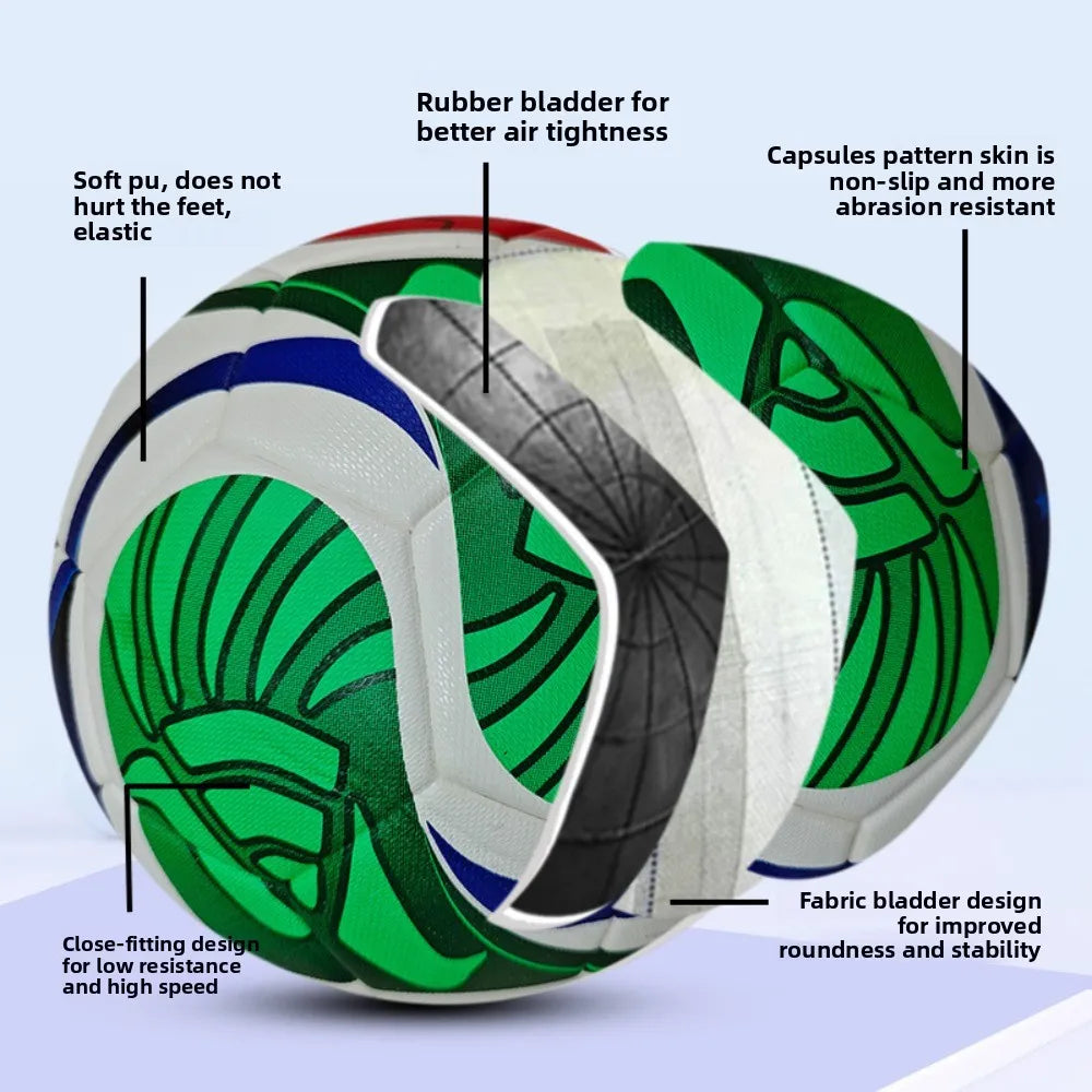 Size 5 Soccer Ball, 2026 Official Match Training Football, High Quality PU Material Seamless Durable, Gift for Kids Adults