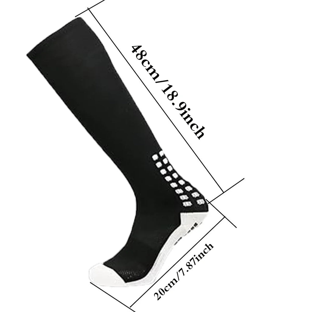 Anti Slip Soccer Knee Socks,Non Slip Football/Basketball/Hockey Sports Grip Socks A Pair