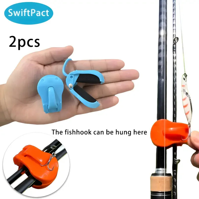 2Pcs Quick Install Fishing Rod Clip One Hand Holder for 2-Part Rods