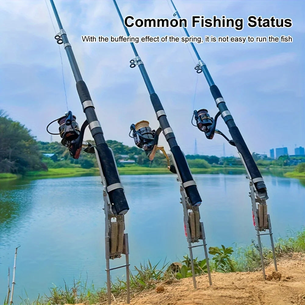 Automatic Spring Fishing Rod Holder (Stainless Steel)