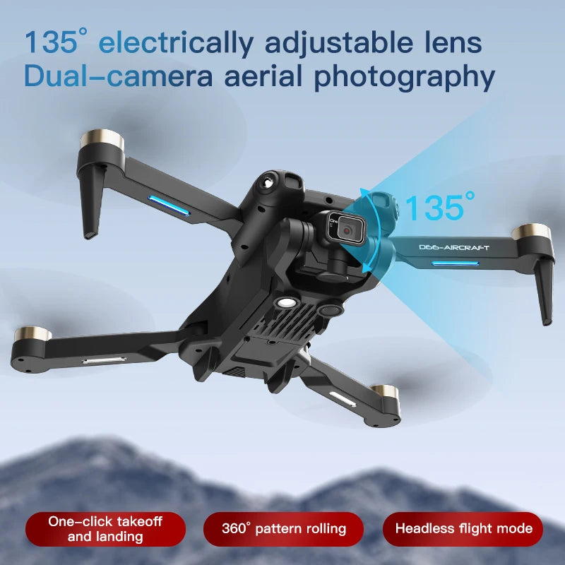New D66 Drone with Large Screen Brushless Motor Obstacle Avoidance Remote Control Aircraft for Outdoor Entertainment from China