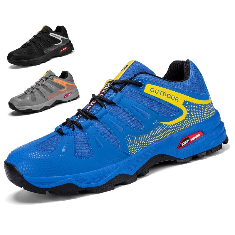 Men‘s Hiking Shoes Outdoor Trail Running Trainers Lace-up Climbing Shoes Anti-slip Trekking Sneakers Hunting Tactical Sneakers from China