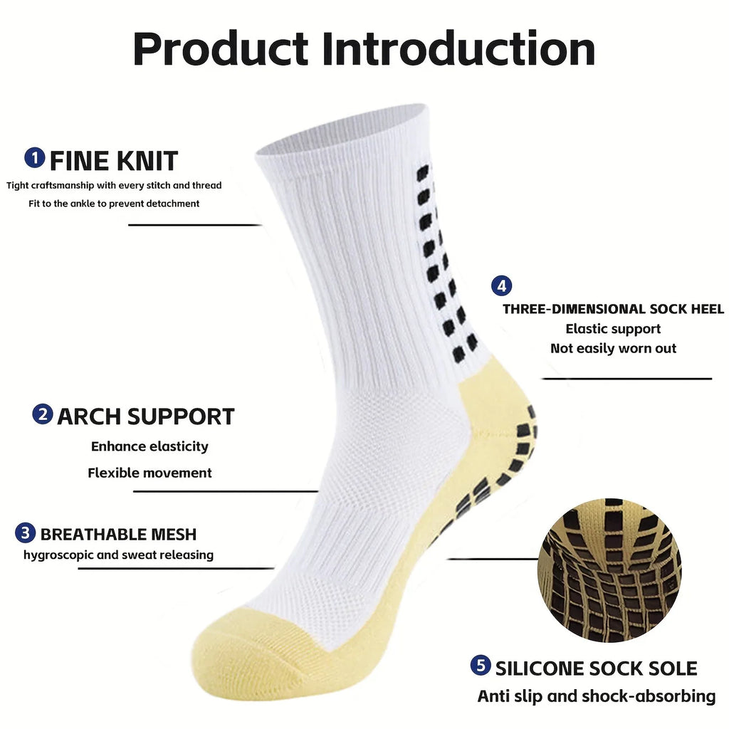 6 Pairs Men Women Non Slip Grip Socks Football Basketball Soccer Rugby Baseball Cycling Running Hiking Tennis Skateboard from China