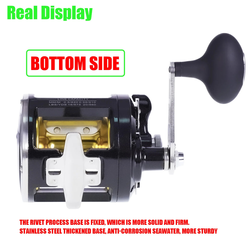 Trolling Drum Fishing Reels All Aluminum Alloy Body Sea Saltwater Accessories Drag 30KG Jigging Reel Boat Carretilha De Pesca from China