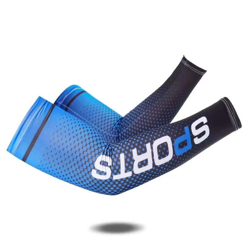 1/2pairs Summer Fashio Sunscreen Ice Silk Sleeve UV Sun Protection Cooling Anti-Slip Arm Sleeves Men Women Outdoor Sport Cycling from China