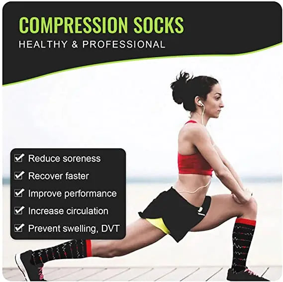 4 Pairs/Pack Compression Socks High Sports Socks