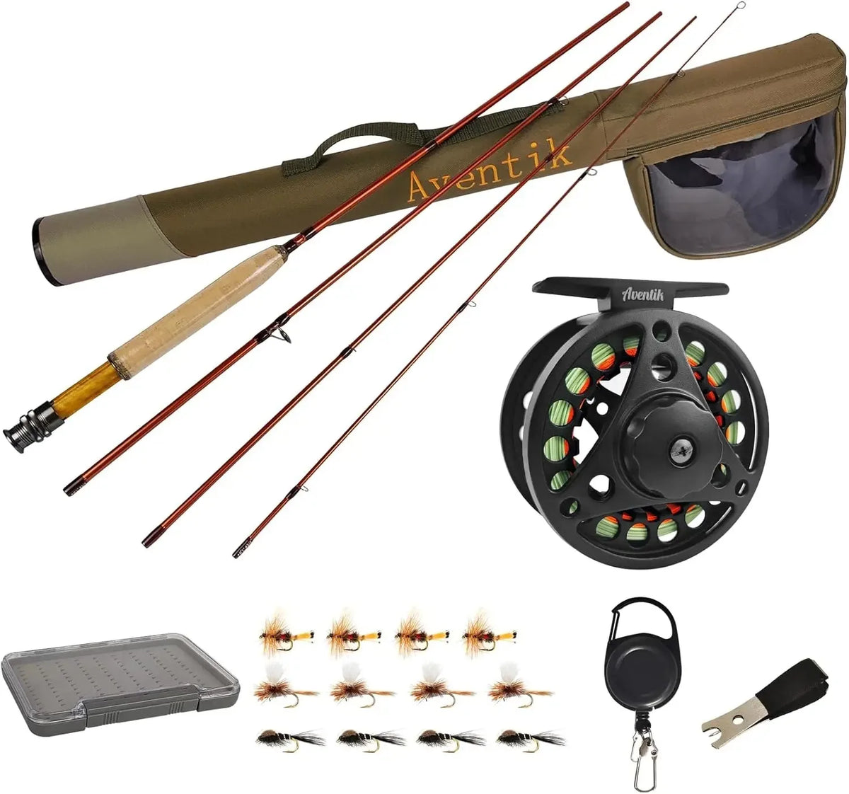 Aventik Extreme Fly Fishing Rod & Reel Combo Kit 0–6WT with Travel Case for Starter from China