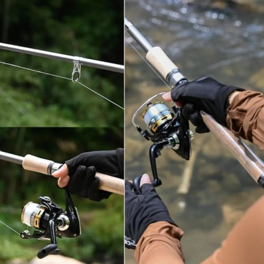 Carbon Fiber Fishing Pole Combo Set Spinning Reel 145pcs Accessories Kit