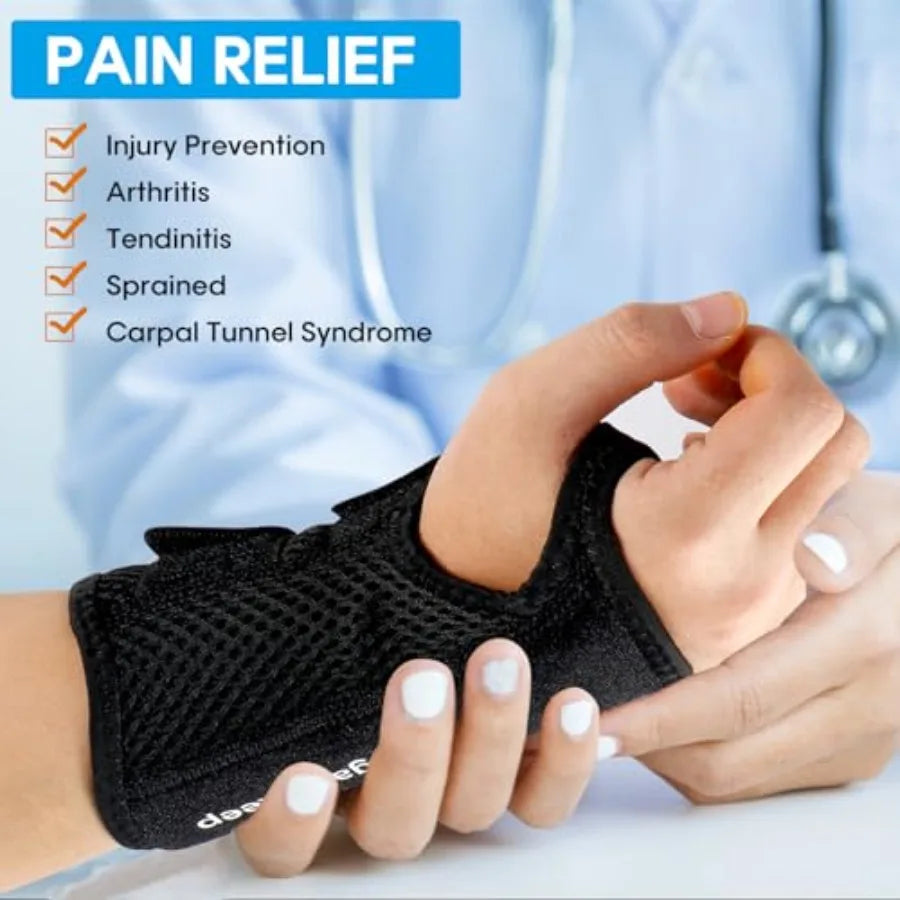 Wrist Brace Carpal Tunnel Wrist Splint Night Support for Women/Men Pain Relief Support Tendonitis Arthritis Sprain Tennis Elbow