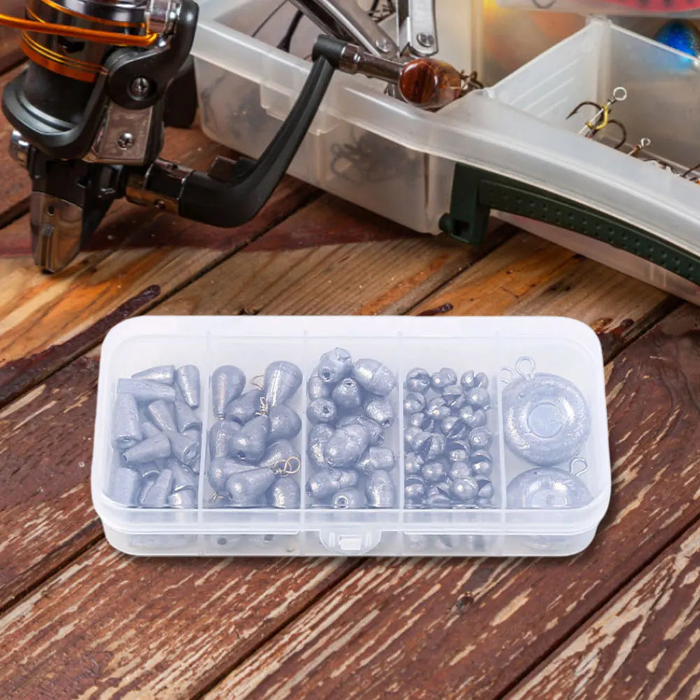 81PCS Removable Fishing Sinkers Weights Kit