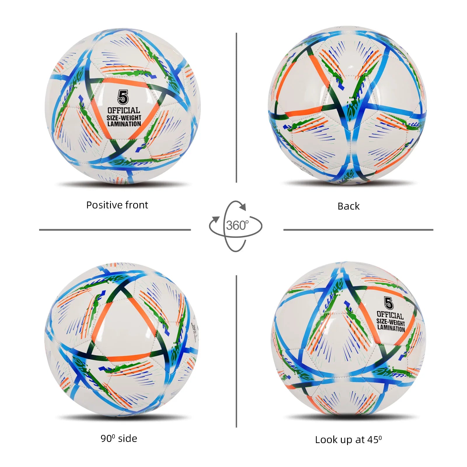 Soccer Ball-Size 5 White Pu For Kids & Adult Youth Men Official Match Game Training Soccer Balls Durable In & Outdoor Football Team from China