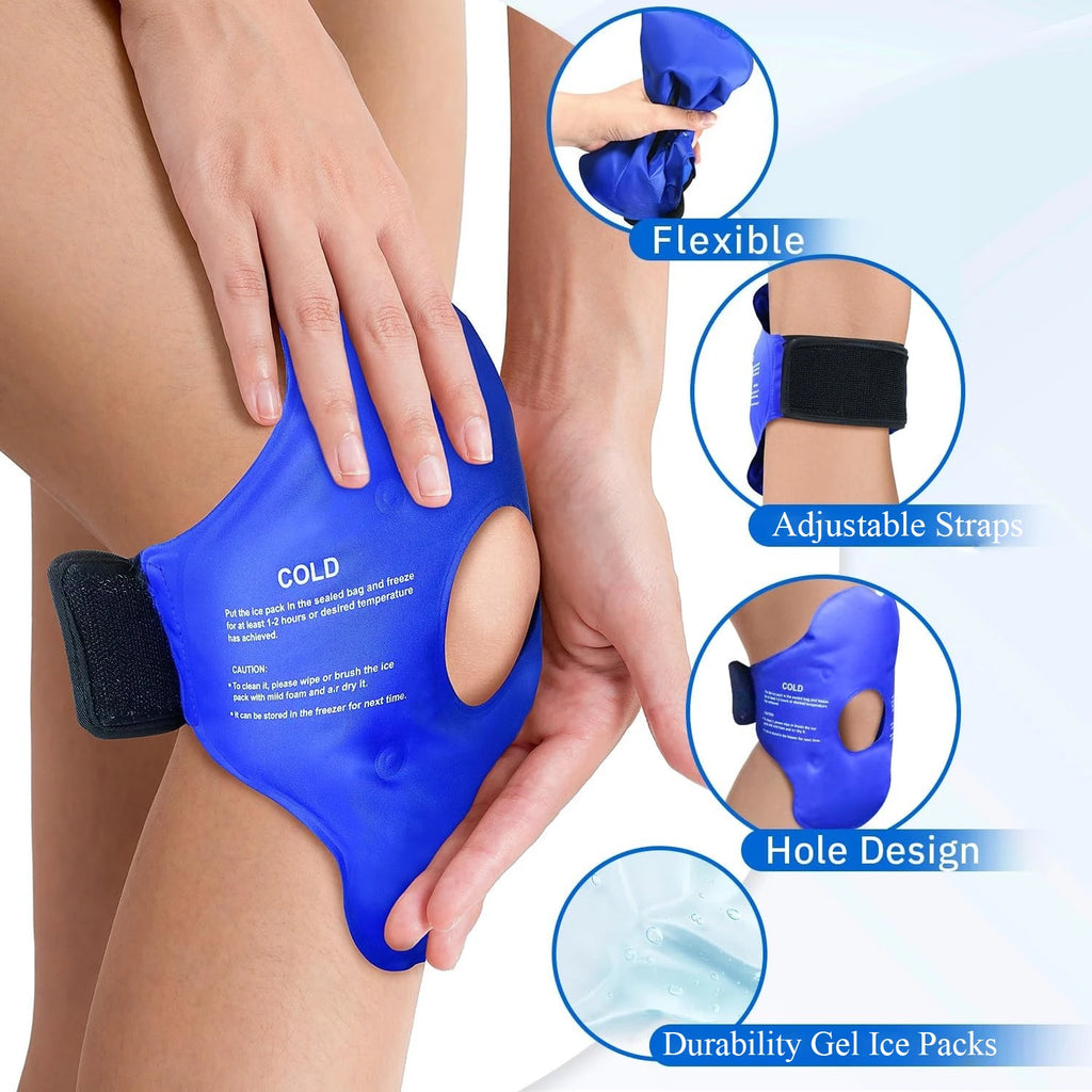 Ice Pack for Knee Pain Relief Reusable Gel Ice Wrap for Swelling Cold Compress Therapy