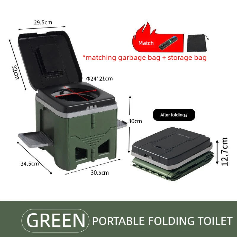 Portable Odor-Resistant Folding Camping Toilet  (Adult-Sized)
