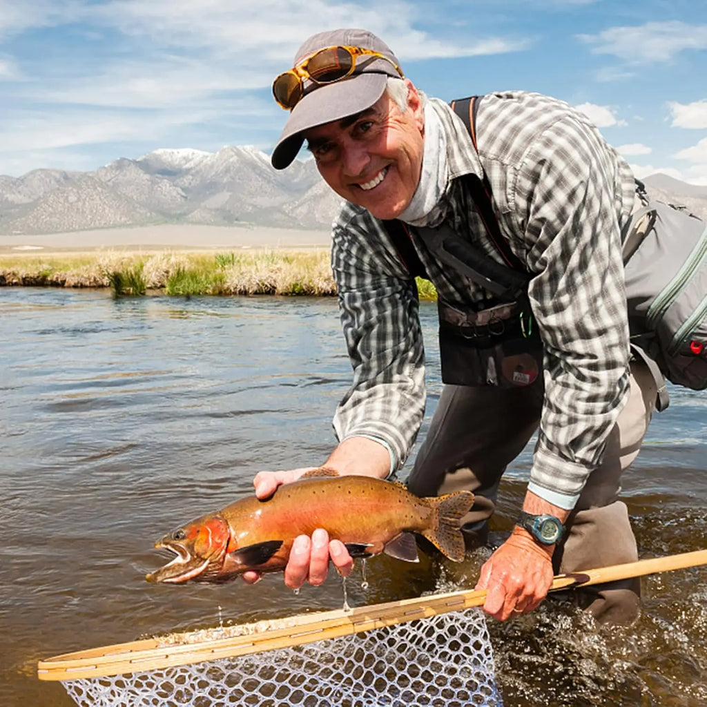 Fly Fishing Landing Net With Wooden Handle Frame