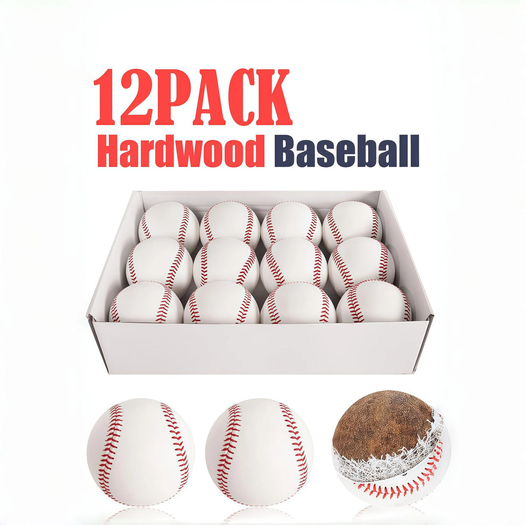 12 Pack 9inch Hardwood/soft Standard Size Adult Baseballs Leather Covered