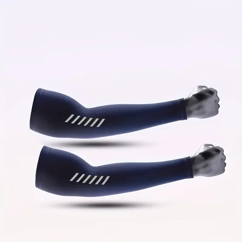 1 Pair Men's Lightweight Breathable Cooling Sports Sleeves Ice Silk Fabric Sweat-Absorbent for Cycling Fishing Running & Hiking from China