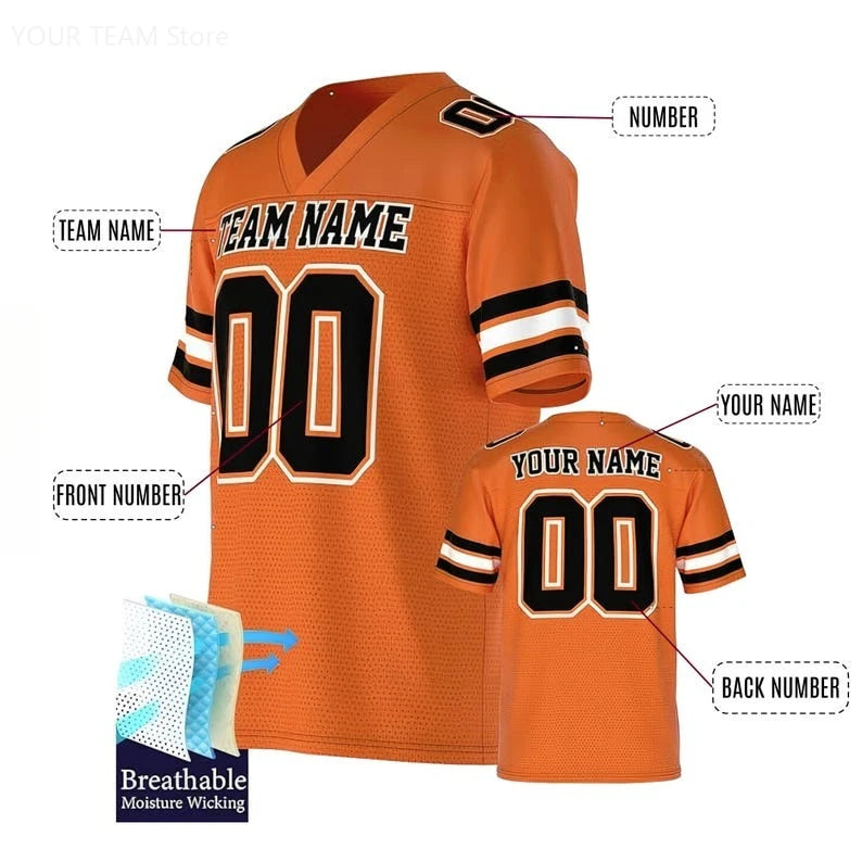 Personalized Soccer Jersey with Short Sleeves, V-Neck, Team Name, Your Name and Number