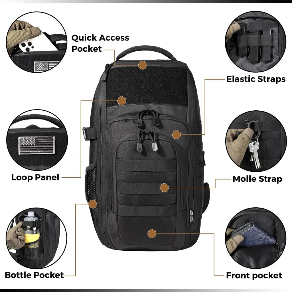 Military Shoulder Bag with Sling for Concealed Carry