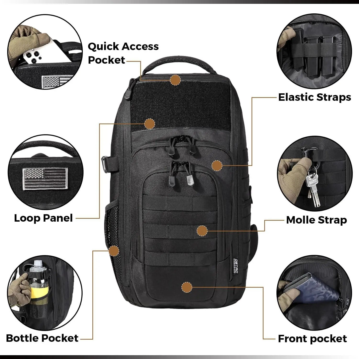Military Shoulder Bag with Sling for Concealed Carry