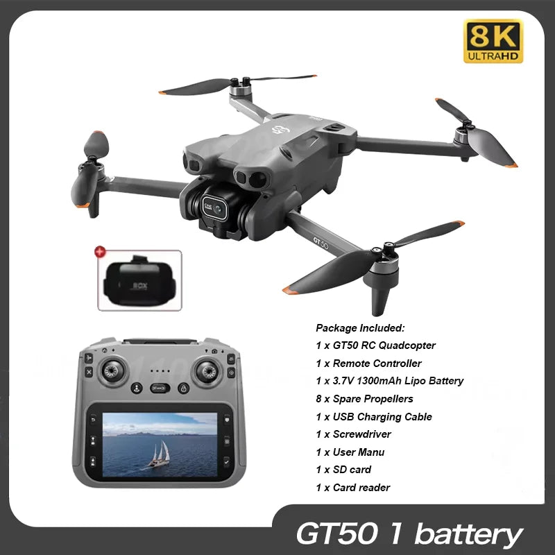 Drone with 8K HD Dual Cameras WiFi GPS 20mins Flight Aerial Photography