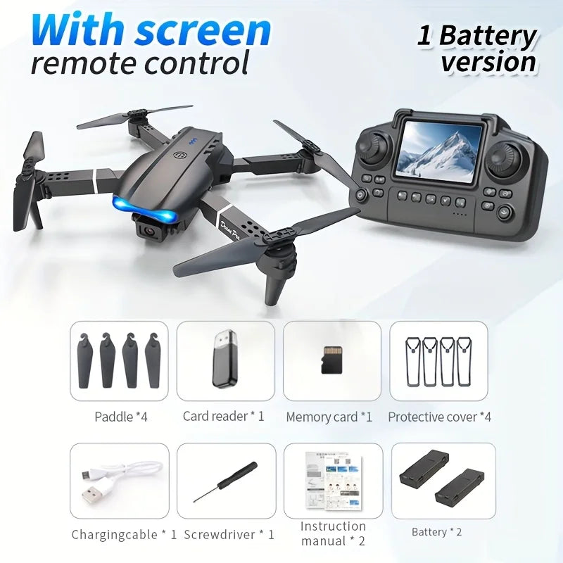 The Upgraded 2026 E99PRO MAX Drone Features Dual 8K Cameras, In-Screen Remote Control, Two Batteries, One-Key Return-to-Home, A Foldable Design, USB Charging, Wi-Fi Connectivity, and Flight Gaming Capabilities