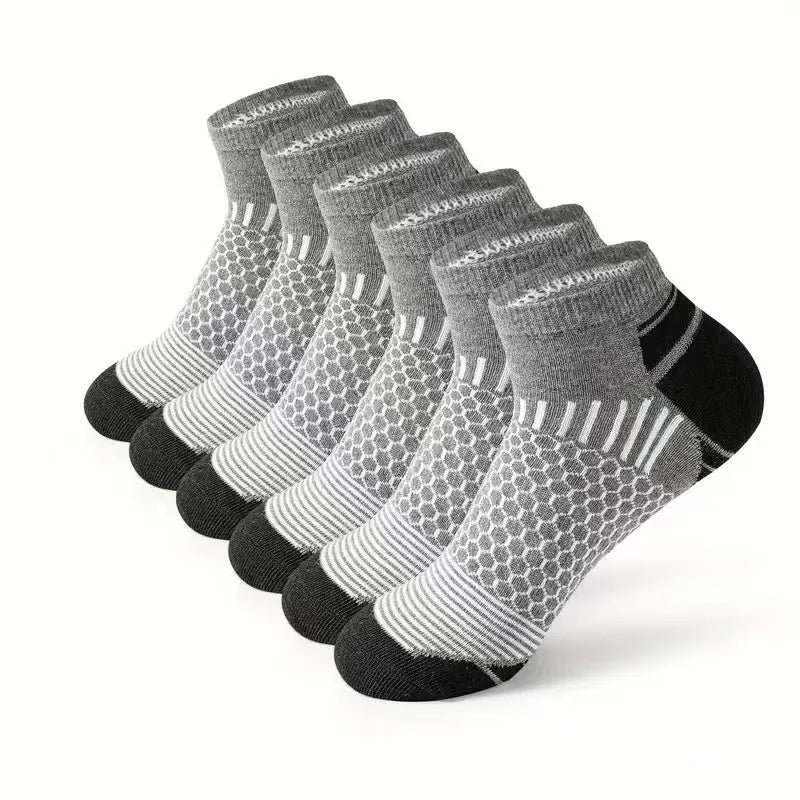 12Pairs High Qualit Athletic Socks Men's Ankle Socks Running Cyclling Waist Honeycomb Design And Firm Sports Leisure Socks Gifts from China