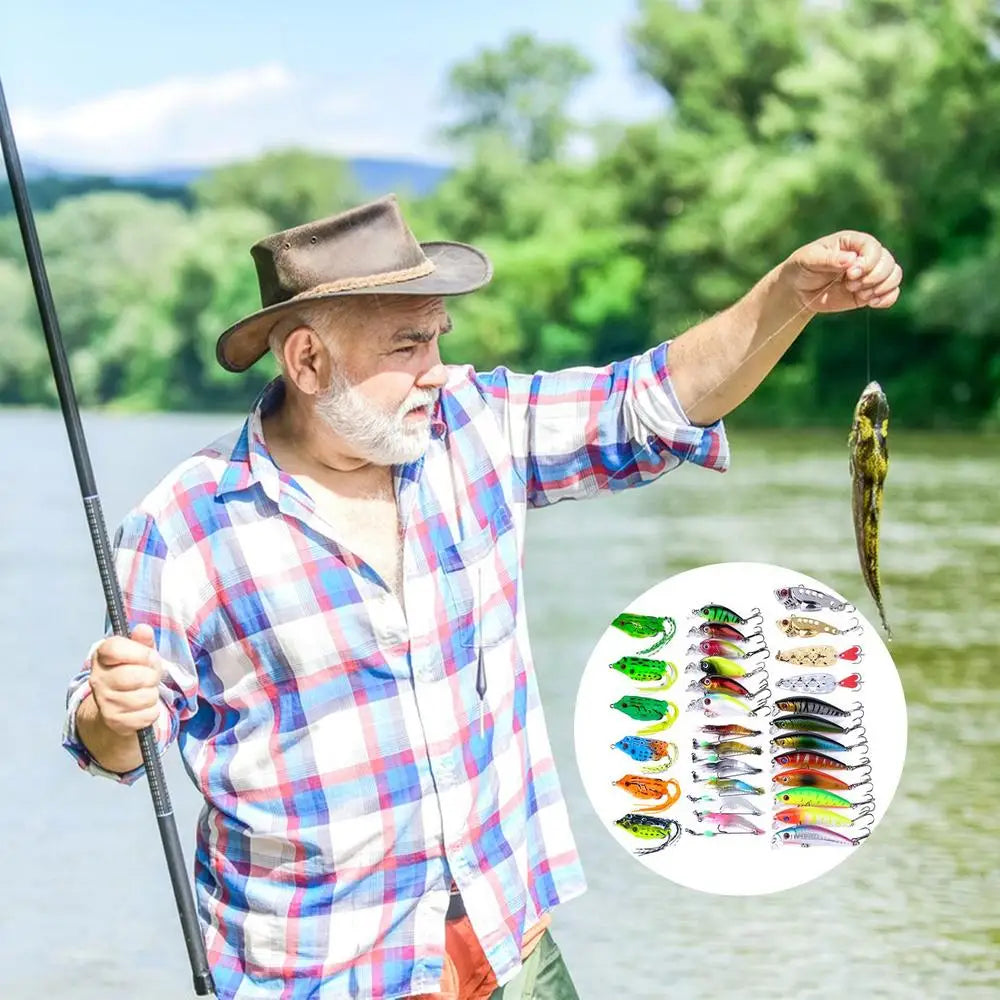 Bass Fishing Set Fishing Gear And Equipment Fishing Lures Accessories Kit Realistic Fishing Lures For Bass Saltwater Bait Lure